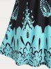 Plus Size & Curve Paisley Colorblock Padded Mesh Panel Tankini Swimsuit -  