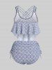 Plus Size & Curve Strappy Cinched Overlay Padded Tankini Swimsuit -  