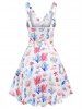 Marine Life Print Cut Out Dress -  