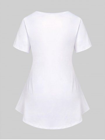 Plus Size & Curve Lip American Flag Print Patriotic Tee