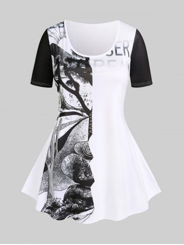 Camiseta Talla Extra & Básica con Estampado - WHITE - 5X | US 30-32