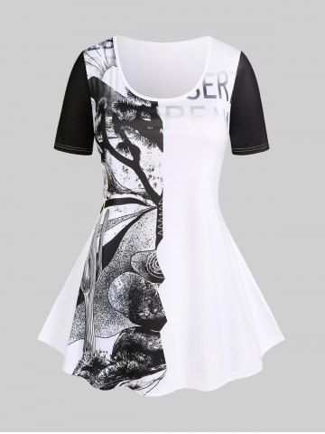 Camiseta Talla Extra & Básica con Estampado - WHITE - 4X | US 26-28