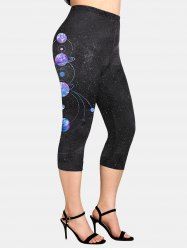 Plus Size & Curve Galaxy High Waisted Capri Leggings -  