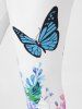 Plus Size & Curve Cottagecore Butterfly Print Capri Legging -  