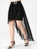 Plus Size & Curve Chiffon Overlay High Low Cocktail Skirt -  