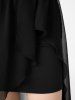 Plus Size & Curve Chiffon Overlay High Low Cocktail Skirt -  