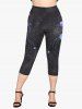 Plus Size & Curve Galaxy High Waisted Capri Leggings -  