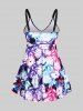 Plus Size & Curve Bohemian Floral Print Modest Tankini Swimsuit -  