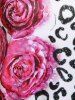 Haut Cache-Cœur à Bretelles à Imprimé Léopard et Rose Grande Taille - Blanc 2XL