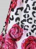 Plus Size & Curve Rose Leopard Print Cami Top -  
