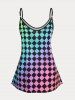Plus Size & Curve Ombre Checkerboard Tank Top -  