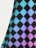 Plus Size & Curve Ombre Checkerboard Tank Top -  