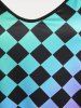 Plus Size & Curve Ombre Checkerboard Tank Top -  