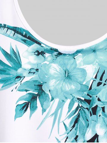 Plus Size & Curve Floral Print Colorblock Tee