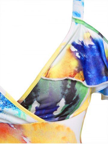 Floral Printed Cold Shoulder A Line Dress