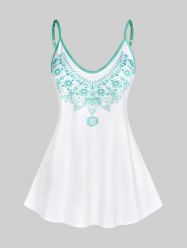 Plus Size & Curve Tribal Print Cami Top -  