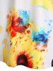 Floral Printed Cold Shoulder A Line Dress -  