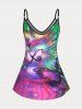 Plus Size & Curve Colorful Butterfly Print Cami Top -  