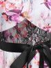 Cold Shoulder Flower Lace Insert Dress -  