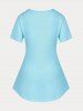 Plus Size & Curve Cute Easter Egg Rabbit Print Tee -  