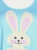 Plus Size & Curve Cute Easter Egg Rabbit Print Tee -  
