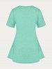 T-shirt Tunique Asymétrique à Imprimé Papillon Grande Taille avec Strass - Vert 3x | US 22-24