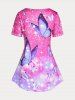 Plus Size & Curve Butterfly Print T-shirt -  