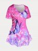 Plus Size & Curve Butterfly Print T-shirt -  