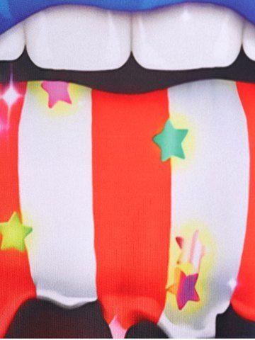 Plus Size & Curve American Flag Lip Print Patriotic Top