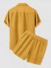 Ensemble de Chemise Décontractée en Velours Côtelé et de Short - Deep Yellow L