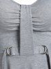 D Ring Plain Sleeveless Dress -  