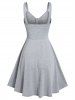 D Ring Plain Sleeveless Dress -  