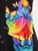 Plus Size & Curve Rainbow Rose Butterfly Print Flowy Cami Top (Adjustable Straps) -  