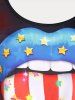Plus Size & Curve American Flag Lip Print Patriotic Top -  