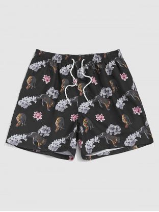 Floral Tiger Print Board Shorts
