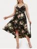 Plus Size&Curve Floral Flounce Surplice High Low Midaxi Dress -  