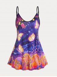 Plus Size & Curve Galaxy Butterfly Tank Top -  