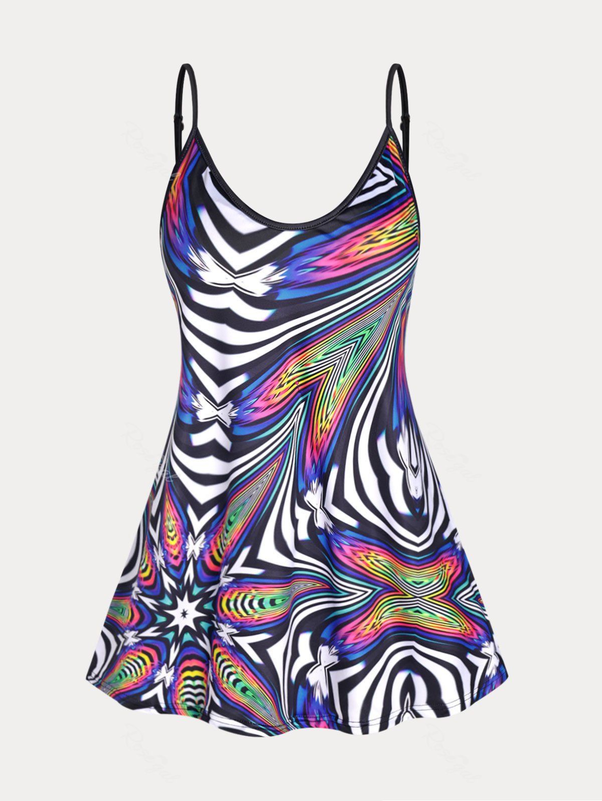 Affordable Plus Size & Curve Swirl Print Tank Top  