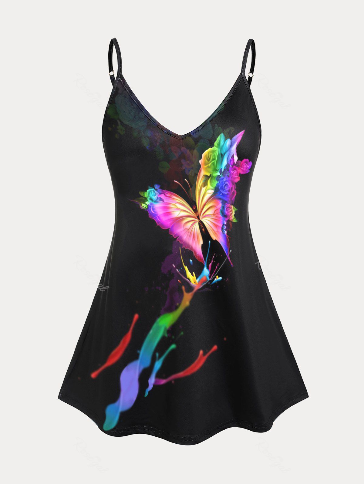 Shops Plus Size & Curve Butterfly Splatter Paint Cami Top  