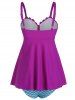 Fish Scale Print Tankini Swimsuit -  