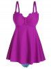 Fish Scale Print Tankini Swimsuit -  