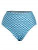 Fish Scale Print Tankini Swimsuit -  