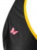 Plus Size & Curve Halter Splatter Paint Butterfly Tankini Swimsuit -  