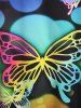 Haut Cache-Cœur à Bretelles à Imprimé Papillon Coloré Grande Taille - Noir 5XL