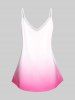 Plus Size & Curve Floral Skulls Ombre Tank Top -  