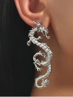Alloy Dragon Stud Earrings - SILVER