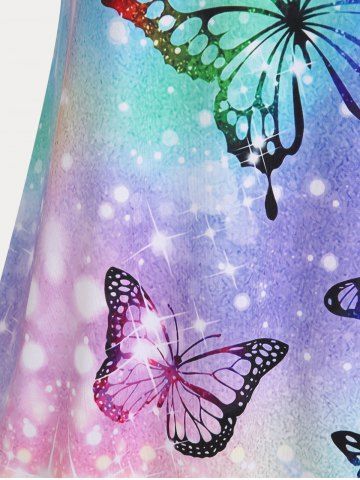 Plus Size Ombre Color Butterfly Print Tank Top (Adjustable Straps)