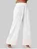 Plus Size High Waisted Pleated Wide Leg Pants -  