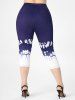 Plus Size & Curve Floral Print High Waist Capri Leggings -  