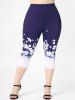 Plus Size & Curve Floral Print High Waist Capri Leggings -  